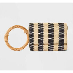 NEW striped Straw Bracelet Pouch